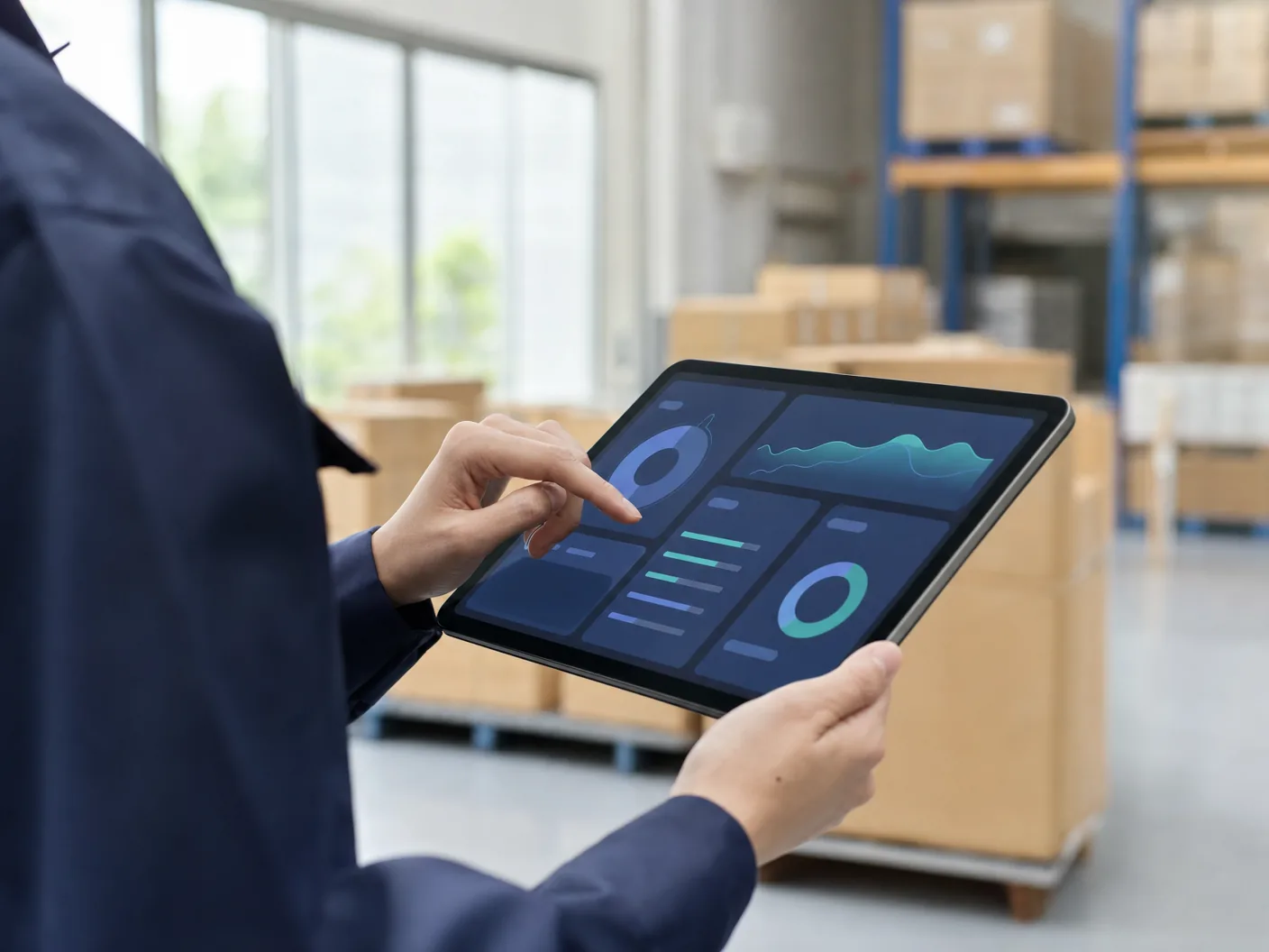 物流現場で稼働するタブレットのイメージ